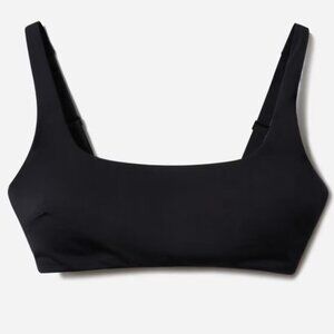 Everlane Women's NWT Black The Square-Neck Bikini Swim Top XL/40.5